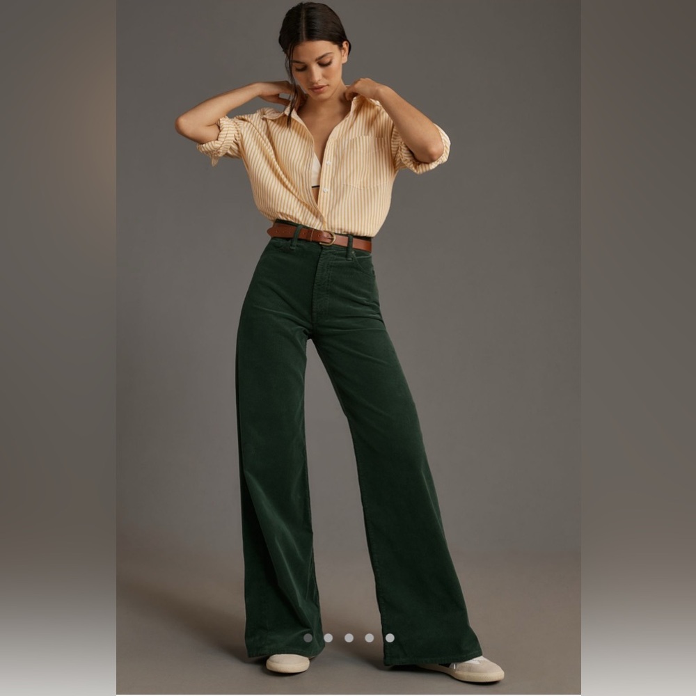 NWT Anthropologie MOTHER The Ditcher Roller Zip Sneak Corduroy High-Rise Wide